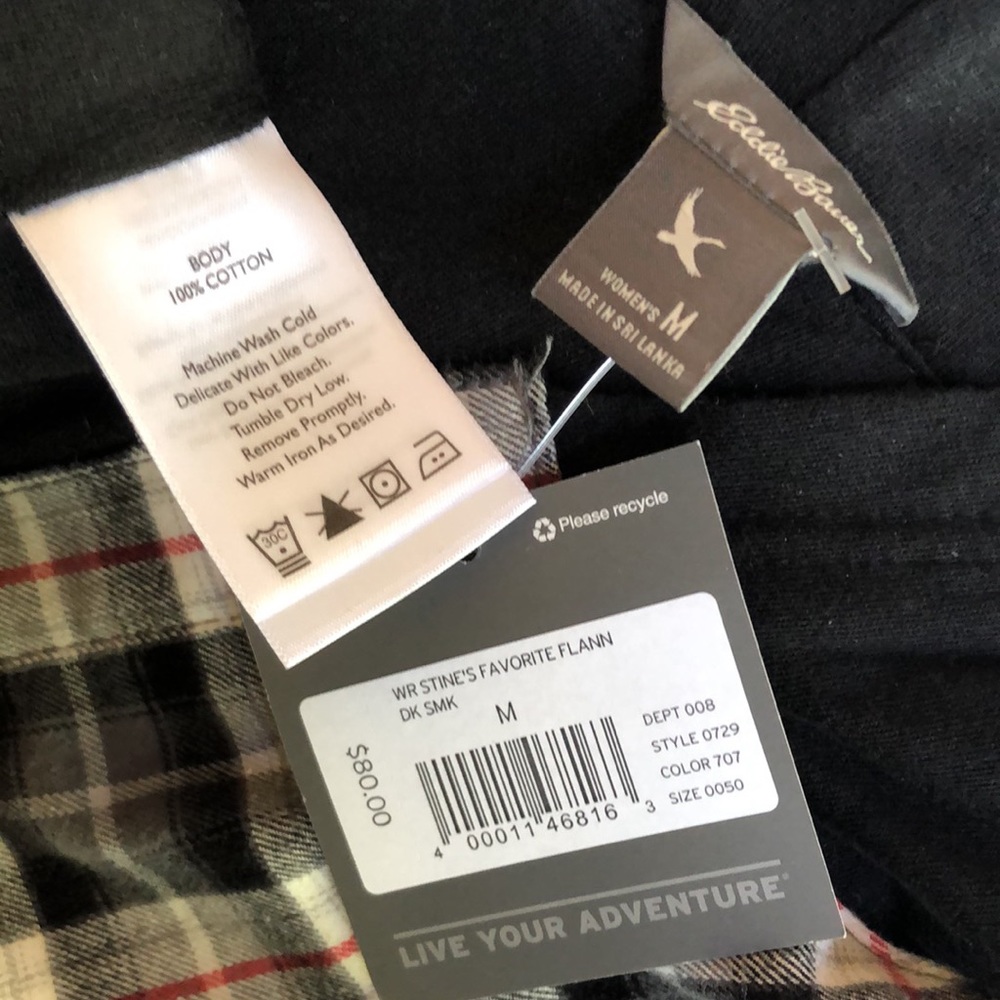 Eddie Bauer Stine's Favorite Flannel Cotton Hoodie Shirt Jacket with 3 Pockets M - Picture 10 of 12